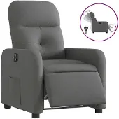 vidaXL Fauteuil elektrisch verstelbaar stof donkergrijs