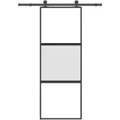 vidaXL Schuifdeur met beslag 76x205 cm gehard glas en aluminium