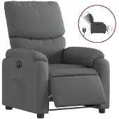vidaXL Fauteuil elektrisch verstelbaar stof donkergrijs