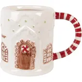 Clayre & Eef Mok Gingerbread house 400 ml Wit Keramiek