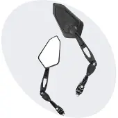 Voltano E-bike Fietsspiegel Groot Links - Zwart - Anti-Reflectie Glas