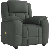 vidaXL Massagestoel in donkergrijze stof