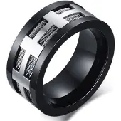 Mendes Stalen kabel ring Cross-21mm