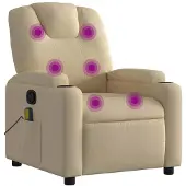 vidaXL Massagestoel Crème Stof