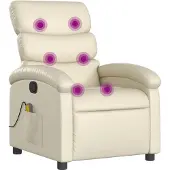 vidaXL Massagestoel van kunstleer in crèmekleur
