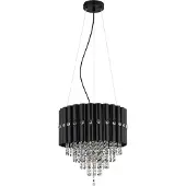 Globo Hanglamp Eleos zwart met kristal