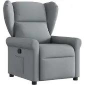 vidaXL Fauteuil verstelbaar stof lichtgrijs