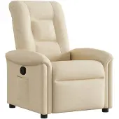 vidaXL Fauteuil verstelbaar stof crèmekleurig