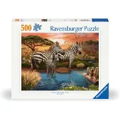 Ravensburger Legpuzzel Zebra's Bij de Drinkplaats, 500 stukjes