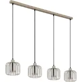 Globo 4-lichts hanglamp Alfred zand bruin