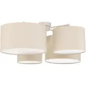 Euluna Plafondlamp , Lodge, dimbare, Beige, Woonkamer, Stof, Modern