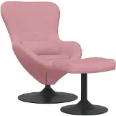 vidaXL Ei Stoel met Voetensteun Roze Fluweel