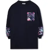 Billieblush sweatjurk met pailletten donkerblauw Meisjes Katoen Ronde hals - maat 140