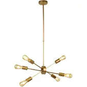 Searchlight Gouden hanglamp Alpha Spider 6-lichts
