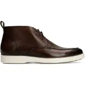 Manfield Donkerbruine leren veterschoenen | Maat 46
