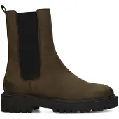 Manfield Donkergroene nubuck chelsea boots | Maat 37
