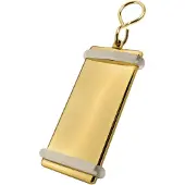 Combicraft blanco messing hotel sleutelhanger Montparnasse 33x77mm - per 2 stuks