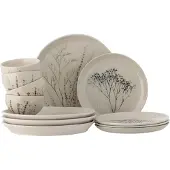 Bloomingville Bea servies, Naturel, Aardewerk, set van 12 stuks