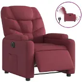 vidaXL Fauteuil verstelbaar elektrisch stof wijnrood