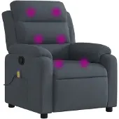 vidaXL Massagestoel in donkergrijs fluweel