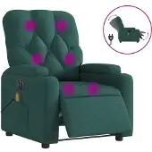 vidaXL Massagestoel elektrisch verstelbaar stof donkergroen