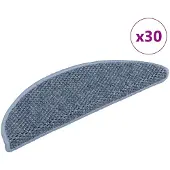 vidaXL Trapmatten zelfklevend Sisal-Look 30 st 56x17x3 cm blauw