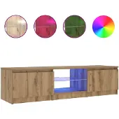 vidaXL Tv-meubel met LED 140x40x36 cm bewerkt hout artisanaal eiken