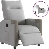 vidaXL Fauteuil elektrisch verstelbaar stof wolk grijs