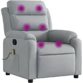 vidaXL Massagestoel met lichtgrijze stof