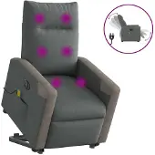 vidaXL Sta-op-massagestoel elektrisch verstelbaar stof donkergrijs