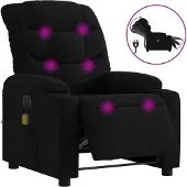 vidaXL Massagestoel elektrisch verstelbaar stof zwart