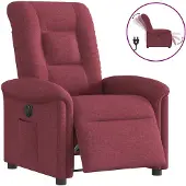 vidaXL Fauteuil verstelbaar elektrisch stof wijnrood