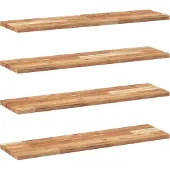 vidaXL Wandschappen 4 st zwevend olieafwerking 100x20x2 cm acaciahout