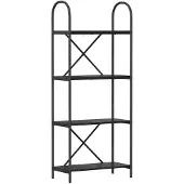 vidaXL Boekenplank 4-laags 60 x 30 x 146 cm Bewerkt hout Zwart Eiken