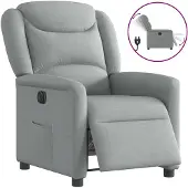 vidaXL Fauteuil elektrisch verstelbaar stof lichtgrijs