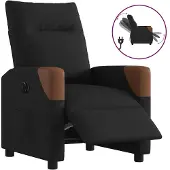 vidaXL Fauteuil verstelbaar elektrisch stof zwart