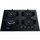 Whirlpool AKT 625/NB1 Zwart Ingebouwd 59 cm Gaskookplaat 4 zone(s)