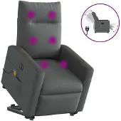 vidaXL Sta-op-massagestoel elektrisch verstelbaar stof donkergrijs