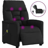 vidaXL Massagestoel elektrisch verstelbaar stof zwart