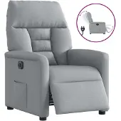 vidaXL Fauteuil elektrisch verstelbaar stof lichtgrijs