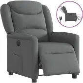 vidaXL Fauteuil elektrisch verstelbaar stof donkergrijs