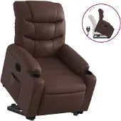 vidaXL Sta-op-fauteuil verstelbaar kunstleer bruin