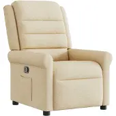 vidaXL Fauteuil verstelbaar stof crèmekleurig