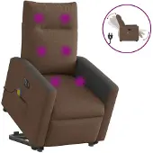 vidaXL Sta-op-massagestoel elektrisch verstelbaar stof bruin