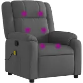 vidaXL Massagestoel in donkergrijze stof