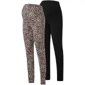 ONLY Maternity Leggings 'OLMLOVELY' beige / zwart