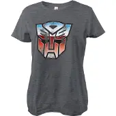 Transformers Distressed Autobot Shield Girly Tee Damen T-Shirt Dark/Heather-XL