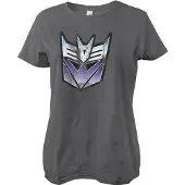 Transformers Distressed Decepticon Shield Girly T-shirt Dames T-shirt Donkergrijs