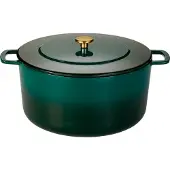 ComBekk geëmailleerde gietijzeren braadpan Ø32 cm Holly Green-gold knob