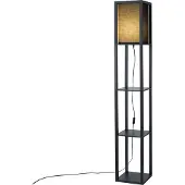 QAZQA Moderne vloerlamp zwart met stoffen kap - Stojan